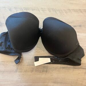 PINK Victoria's Secret Black Strapless Push-Up Bra